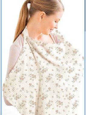Neutral Floral Nursing Cover